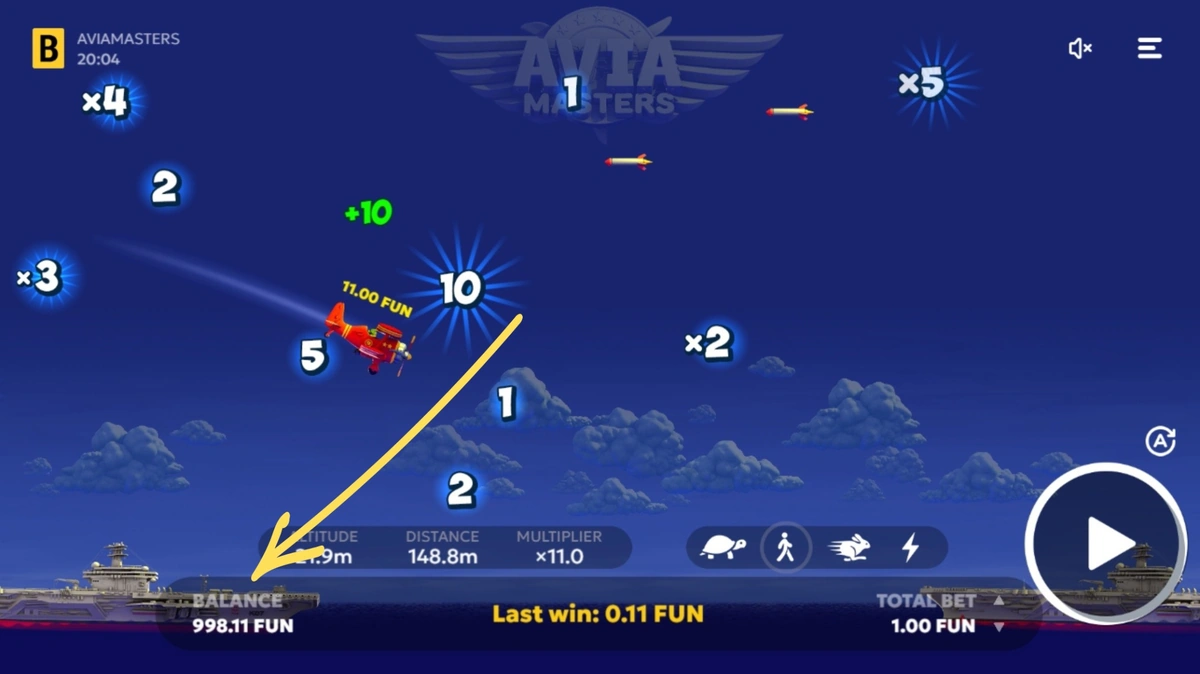 Avia Masters game interface