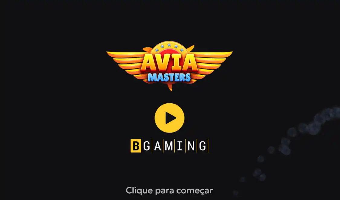 Logotipo do jogo e botão de jogo com fundo escuro