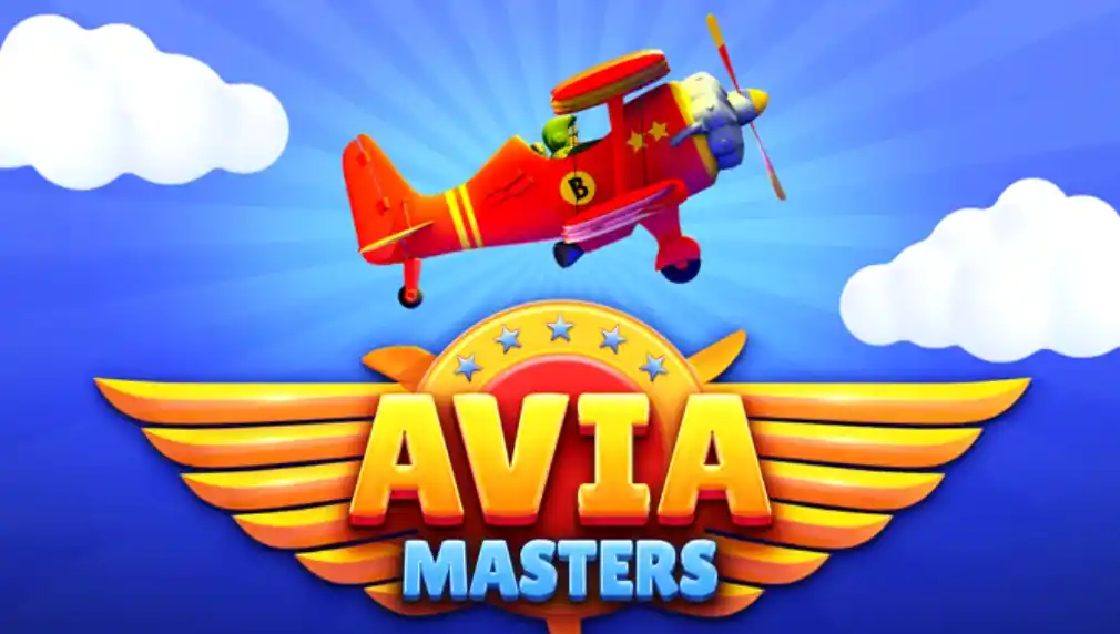 Avia Masters slot by BGaming featuring a red airplane.