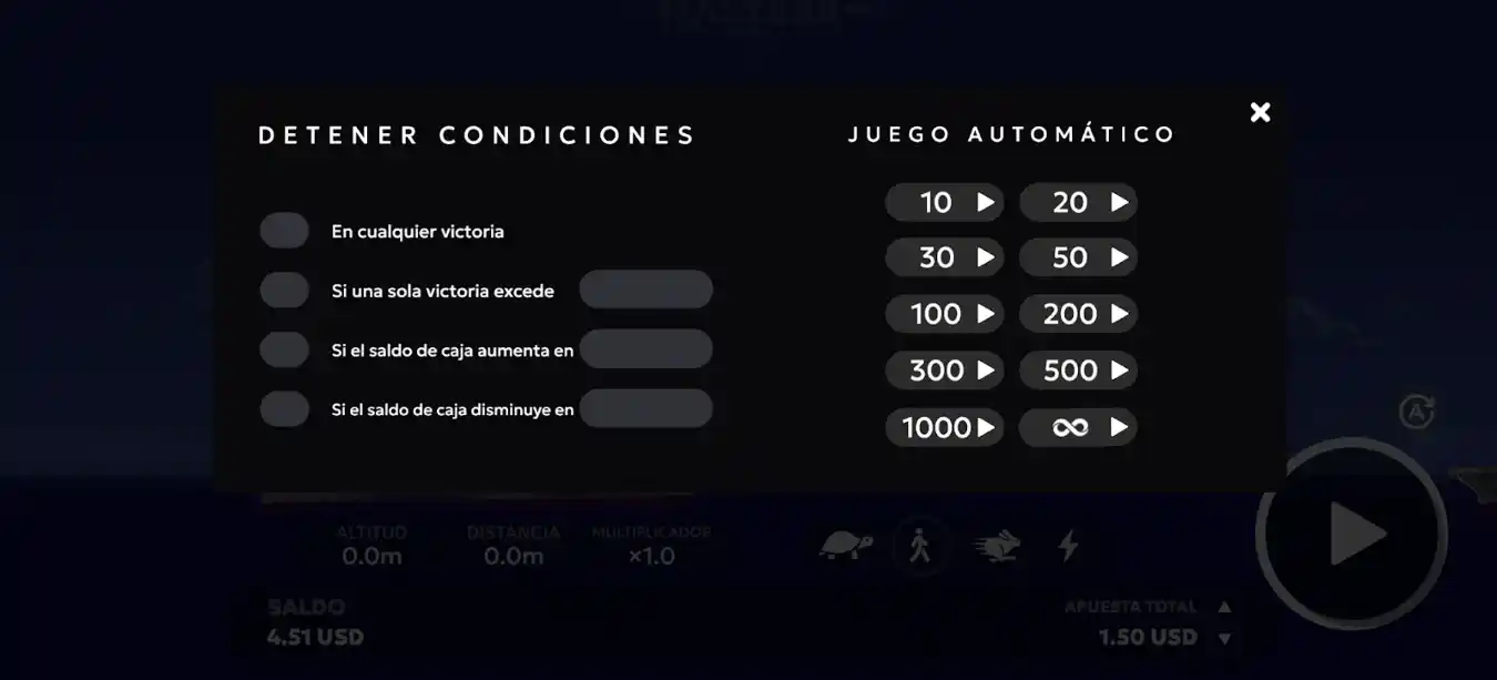 Configuraciones en el juego Aviamasters.